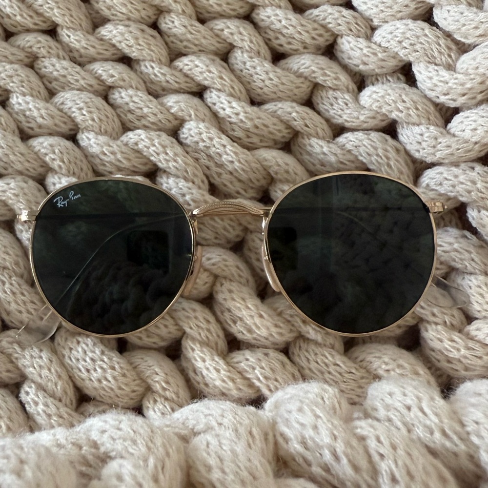 Ray-Ban Gold Frame Sunglasses with Dark Lenses